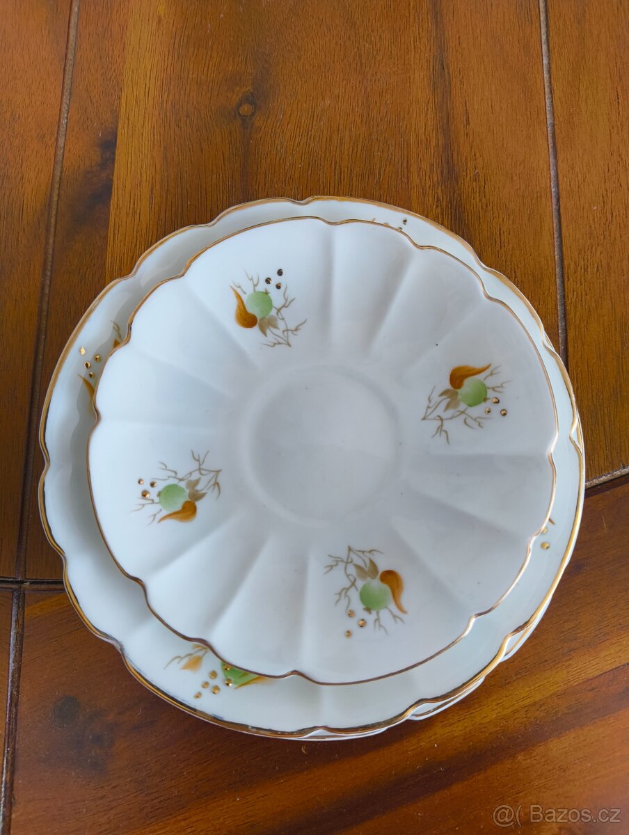 Talířky porcelánové zlacené - 2