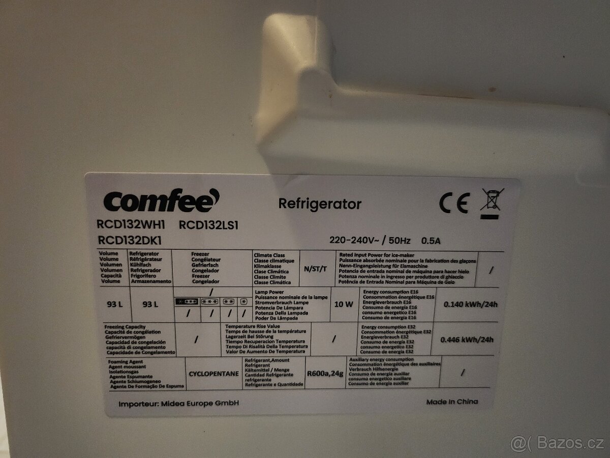 Malá lednička zn. Comfee - 93 l - 2