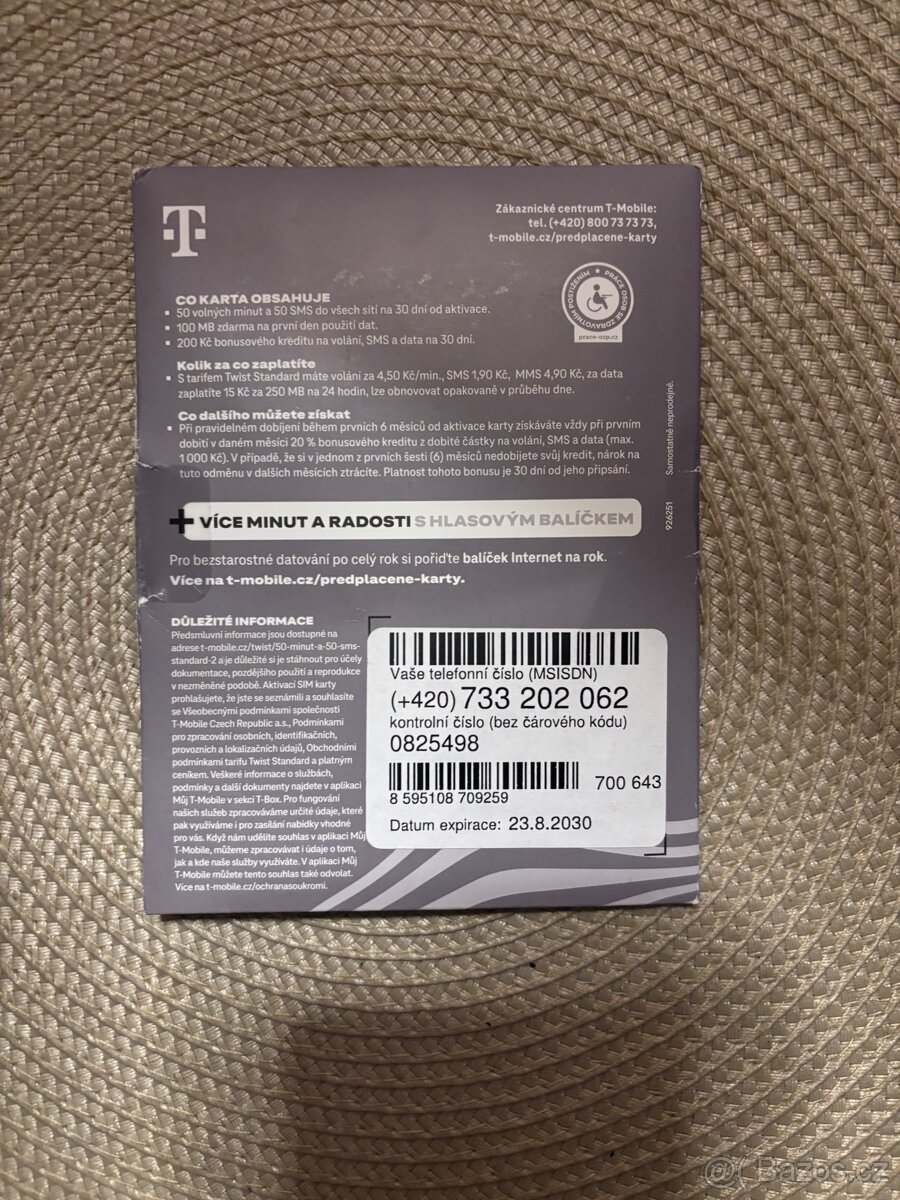 Prodám předplacenou sim kartu do mobilu - 2