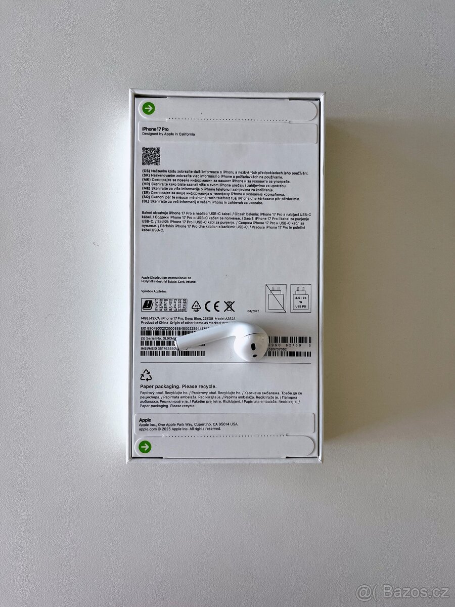 iPhone 17 Pro 256GB: ZÁRUKA 24 měsíců, CZ distribuce - NOVÝ - 2