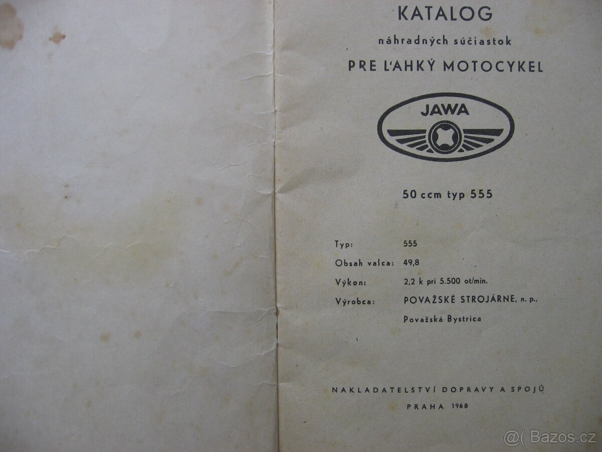 JAWA 555 pionýr katalog - 2
