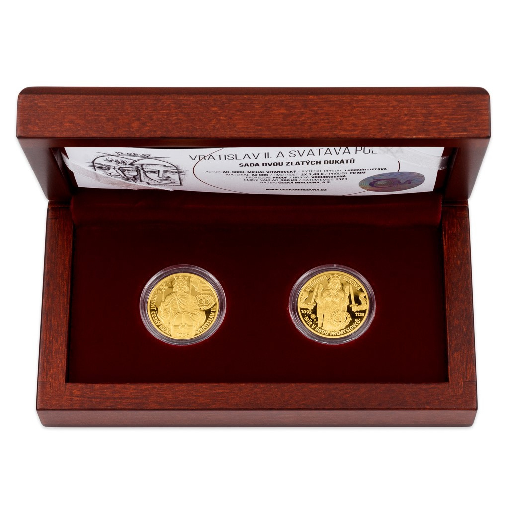 Zlaté dukáty Vratislav II. & Svatava proof 2021 - 2