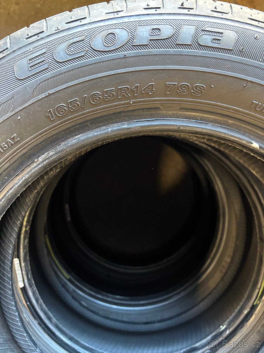 165/65 R14 Bridgestone, letní sada pneumatik, 1ks-300,-Kč - 2