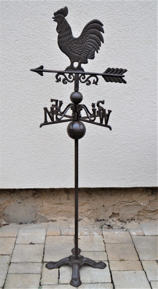 Větrná litinová korouhev KOHOUT hnědá - 2