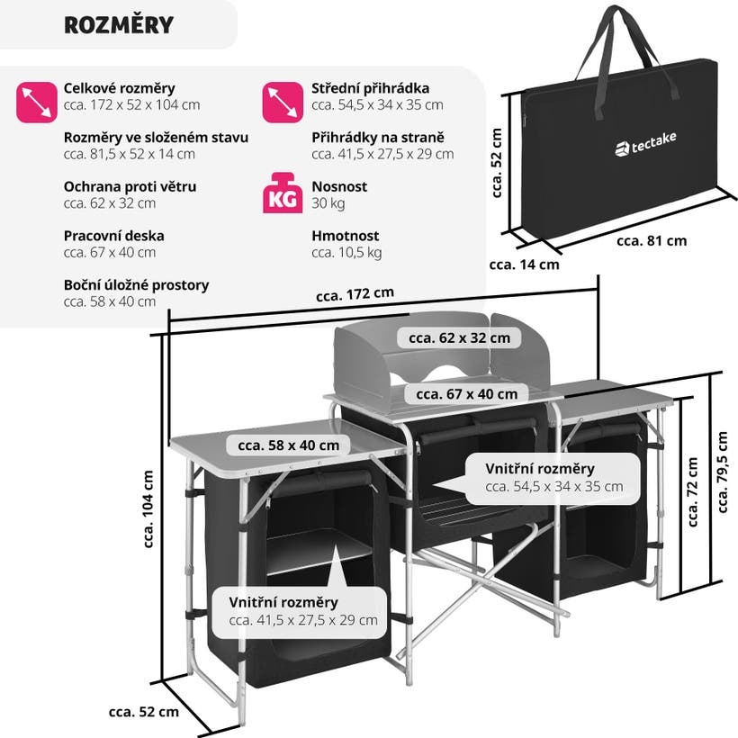 Kempingová kuchyně šedá nová - 2