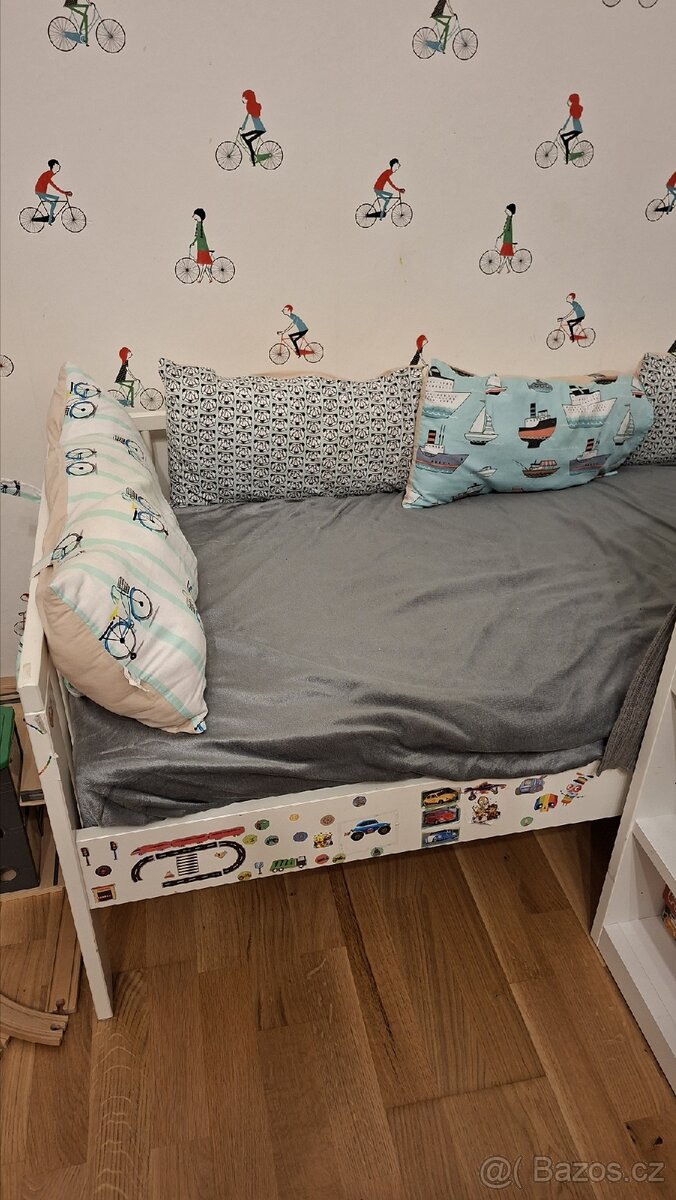 Dětská postýlka 70×160, s matrací a polštářovým mantinelem - 2
