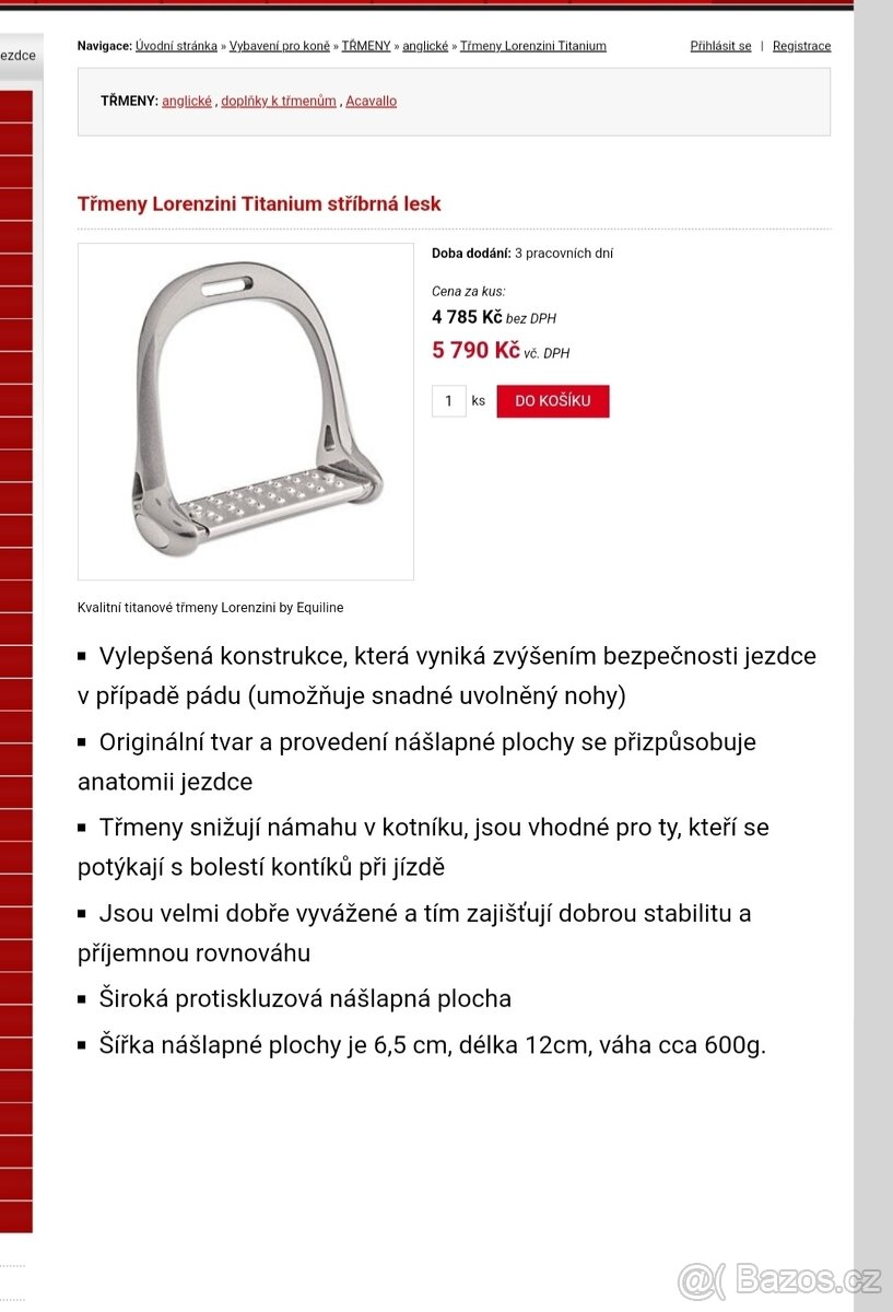 Třmeny Lorenziny by Equiline original - 2