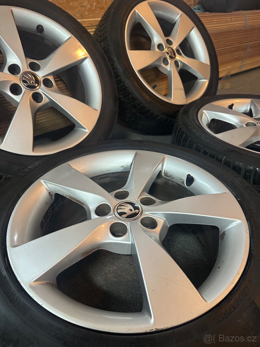 ALU Kola ŠKODA 5x100 R16 DIONE Zimní Pneu 215/45/16 - 2