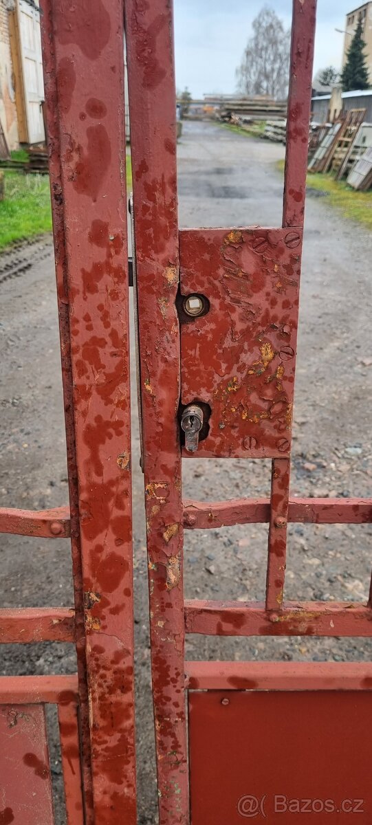 Brána s brankou a železný plot - 2