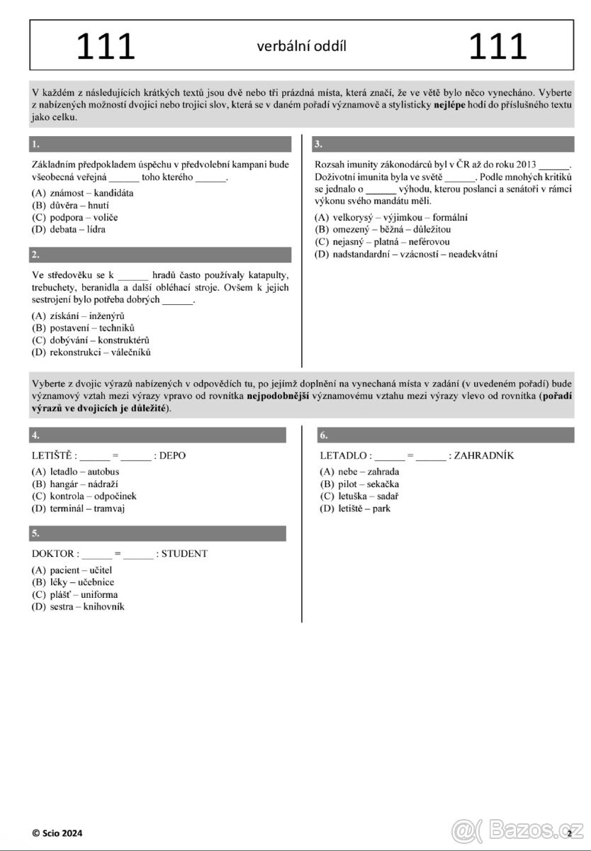 Scio testy zsv, osp - 2