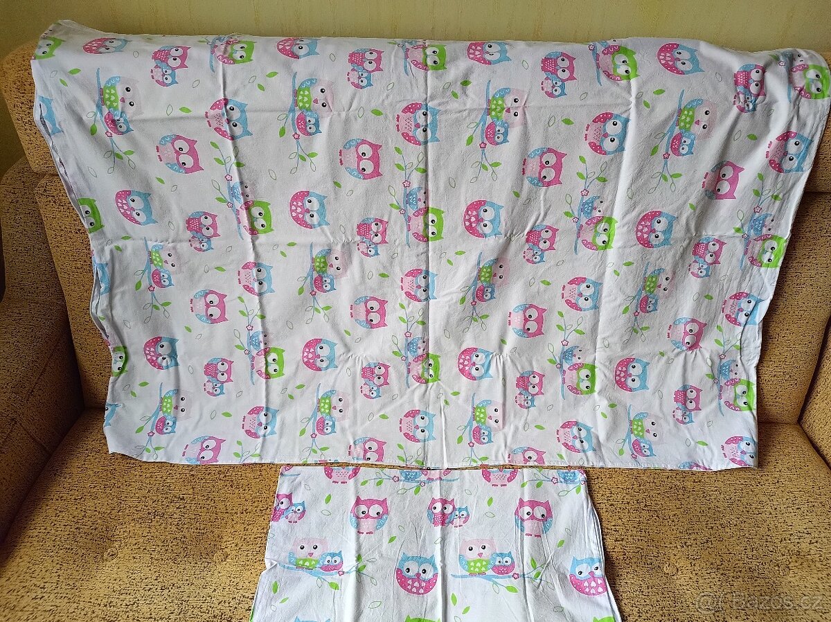 NOVÉ povlečení do dětské postýlky (bílý podklad) 135 x 100cm - 2