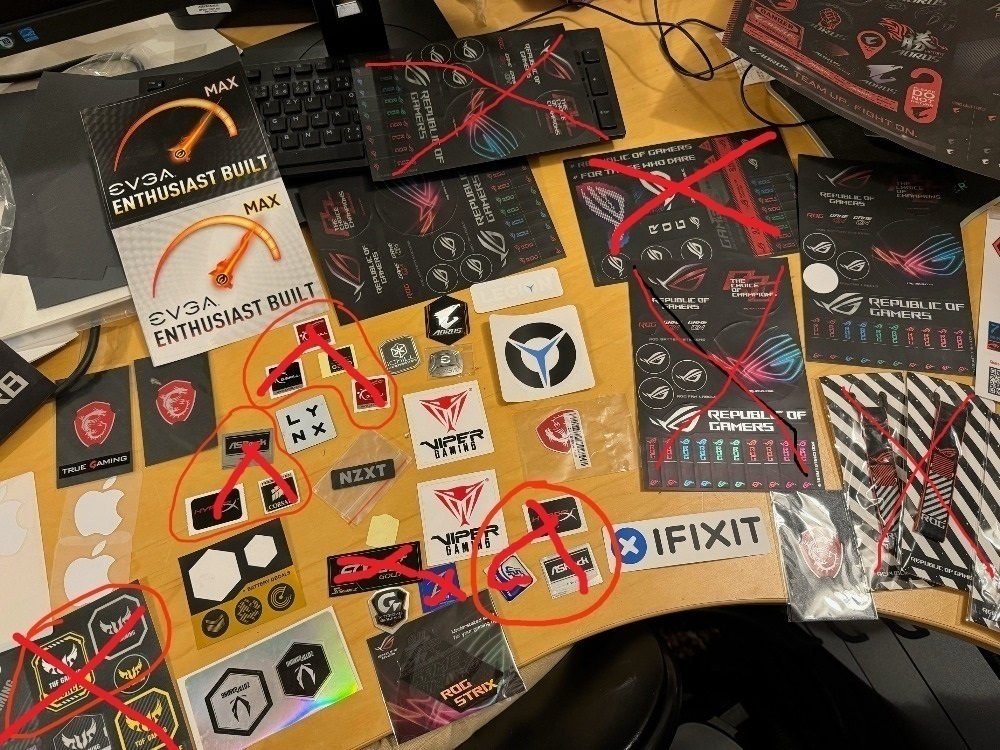 Originální samolepky - ASUS TUF, ASUS ROG, Razer - 2