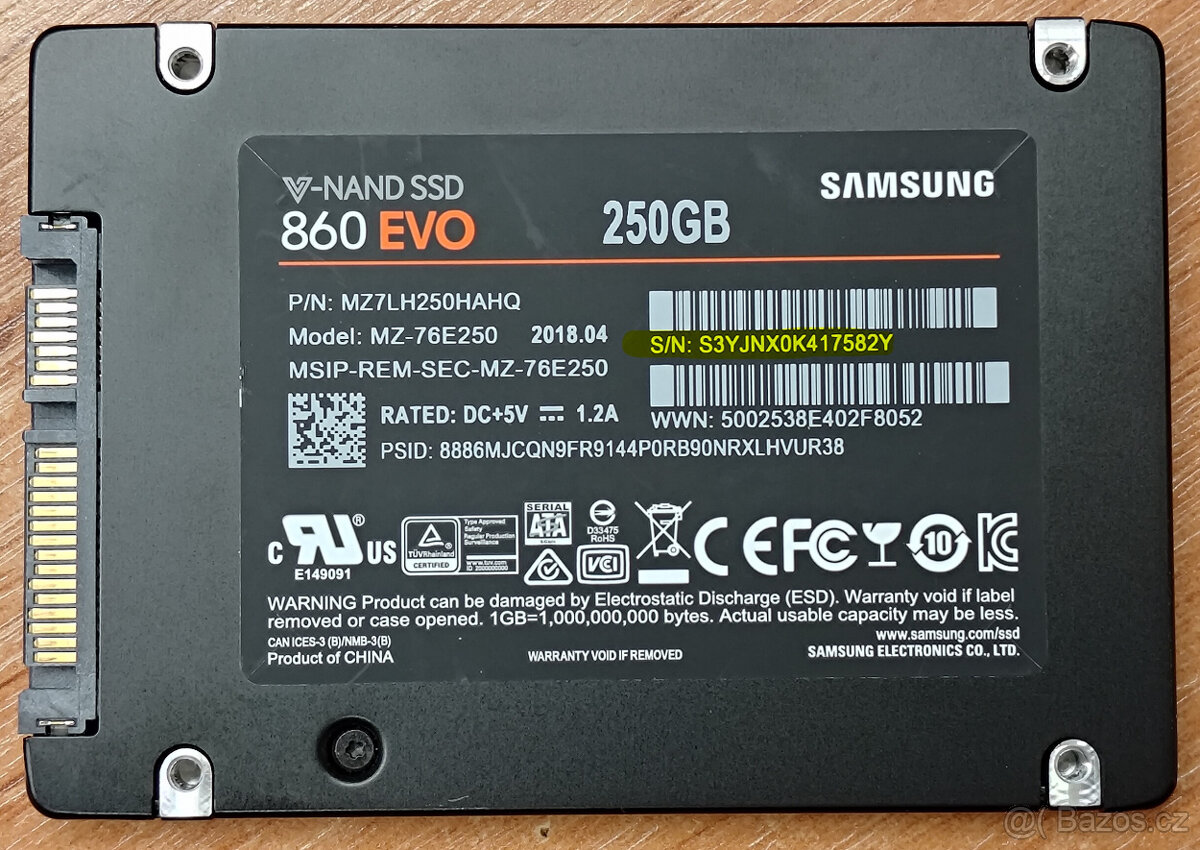 Samsung 860 EVO - 2,5" - SATA - 250GB - 2