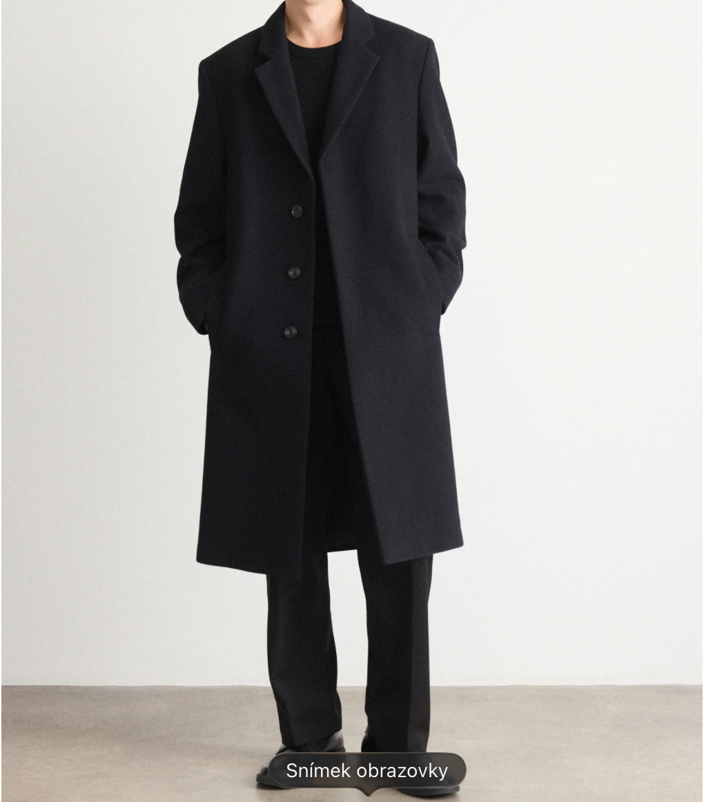 Zánovní pánský dlouhý kabát v černé barvě vel. 66 - 2