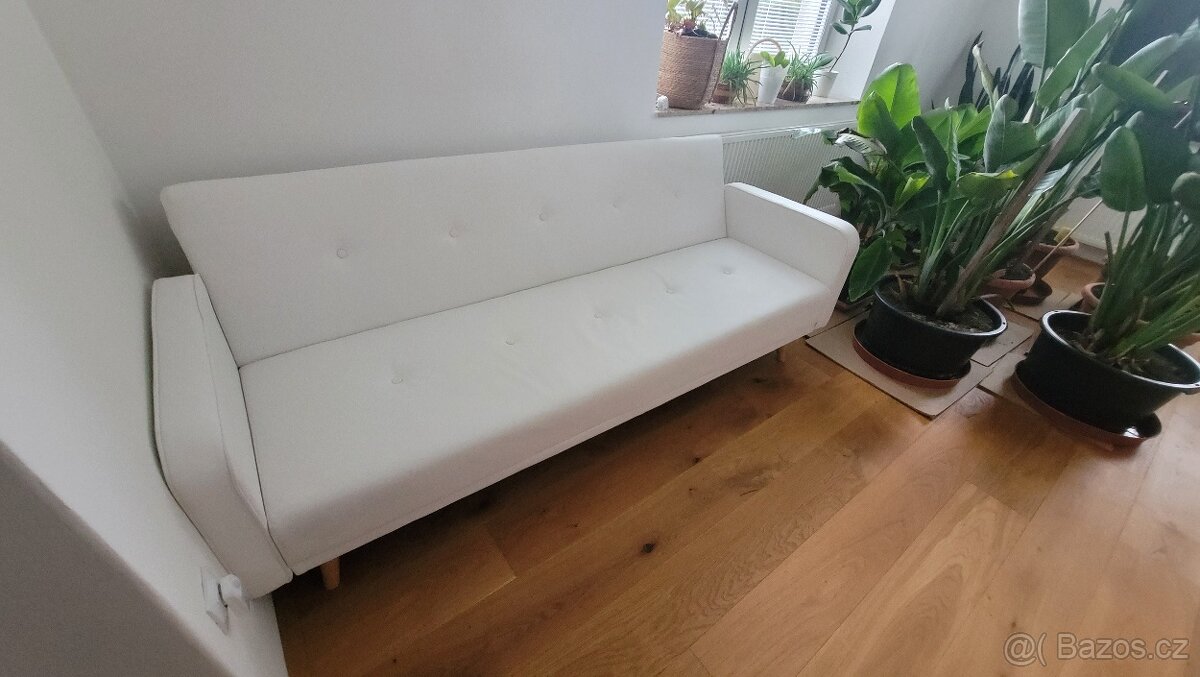 Bílá rozkládací sedacka Regor - 2