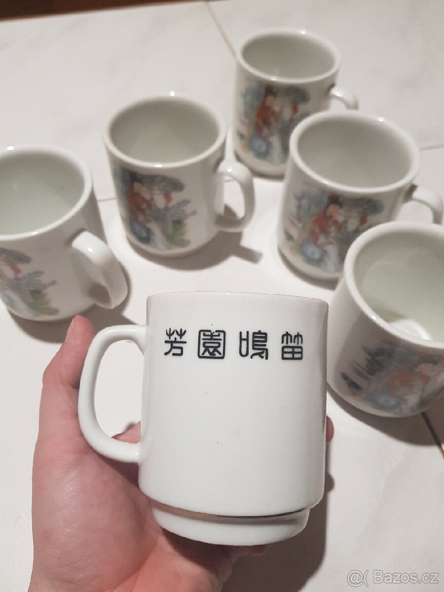 Sada retro hrnků Gejša 6 ks - 2