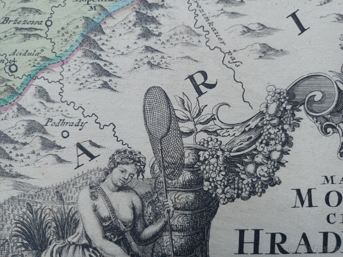 Starožitná mapa Jižní Morava Zlín Hradiště Uherský Brod - 2