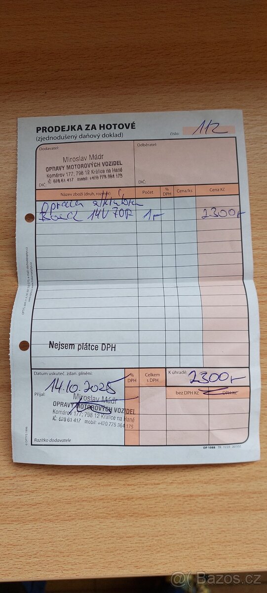 Alternátor Bosch 70A , Škoda Fabia 1.4 - 2