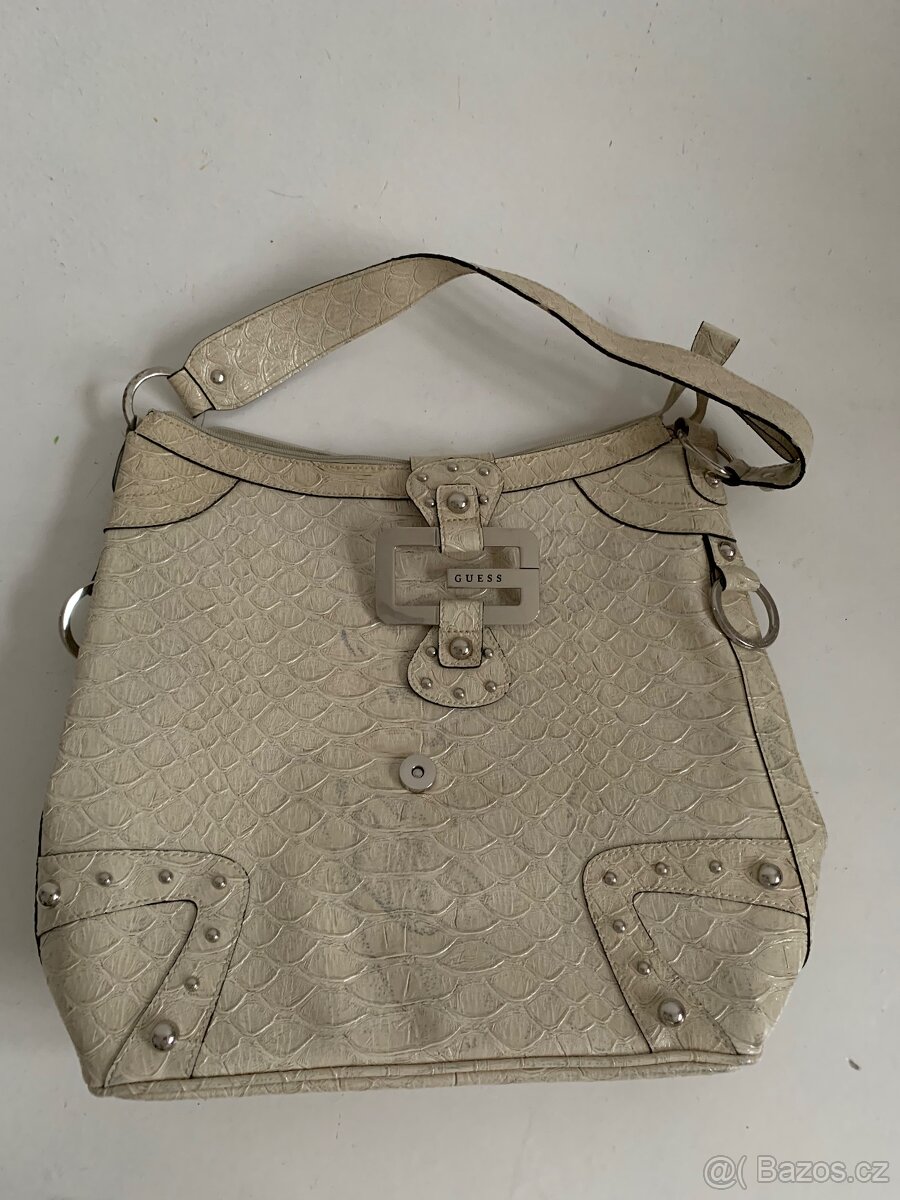 Dámská kabela-taška GUESS, objemná, krémová - 2