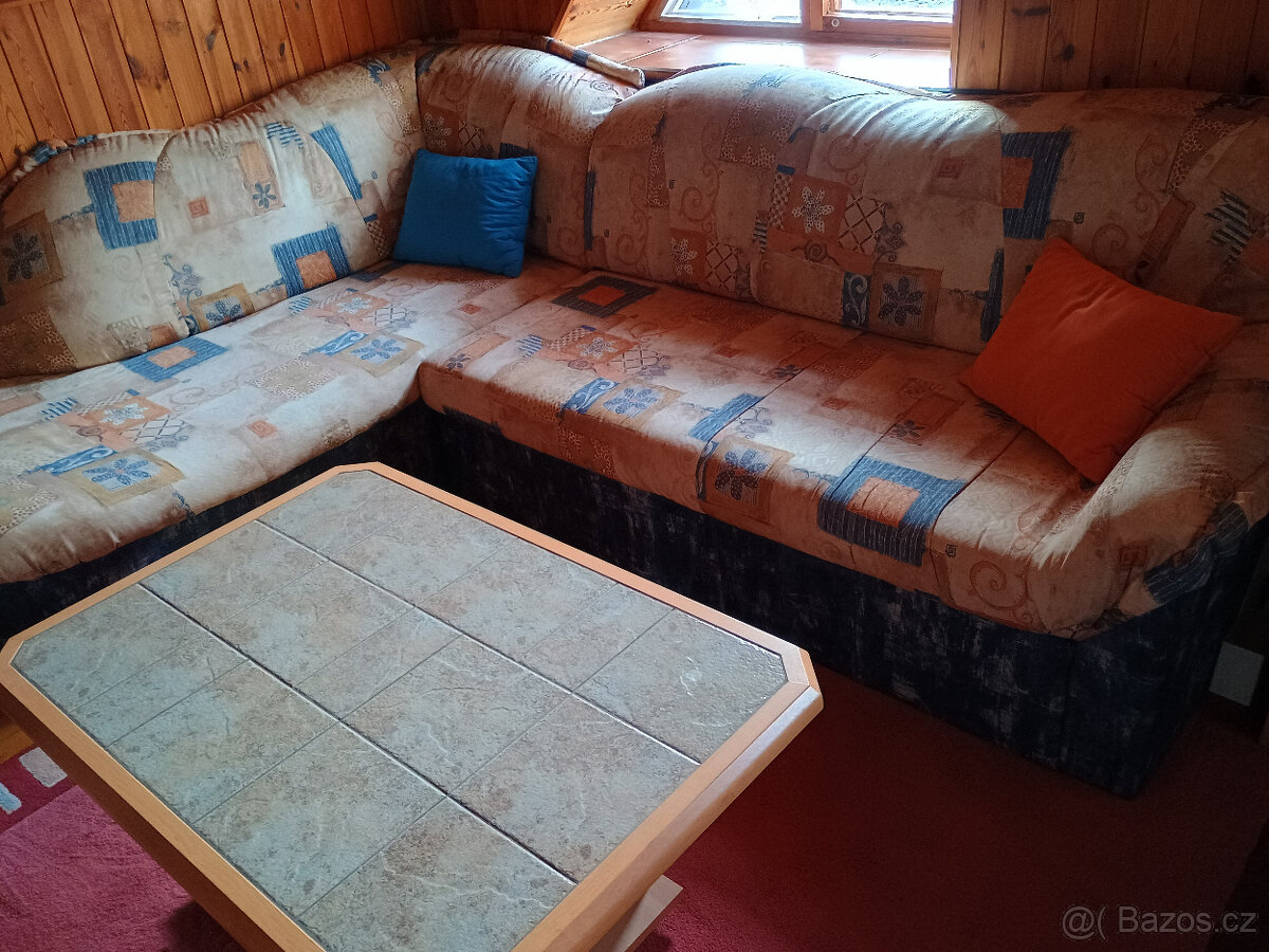 SLEVA 80% Zánovní rozkládací sedačka do "L" - 2