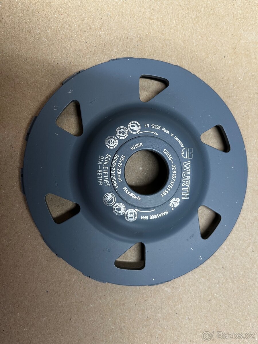 Diamantový brusný talíř (cup wheel) Ø 125 mm – beton - 2