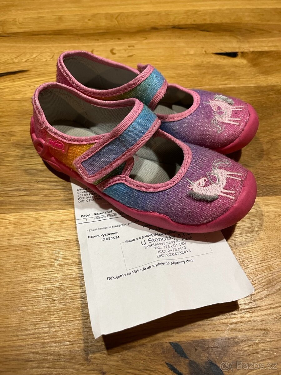 Dívčí baleríny Befado, duhové jednorožec vel. 30 - 2