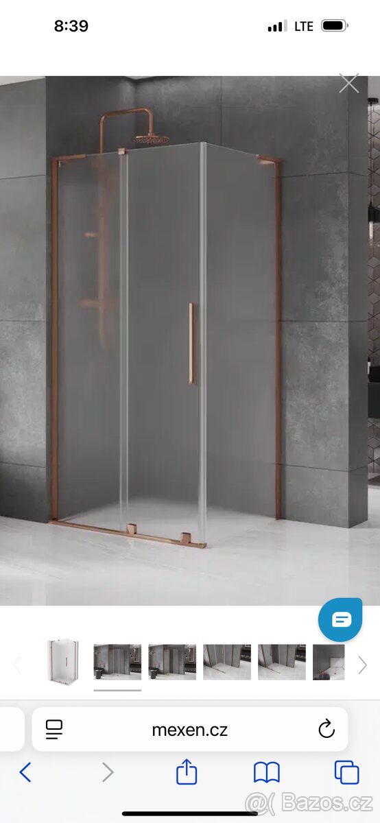 Sprchový kout 90x70 měděný,Nový - 2