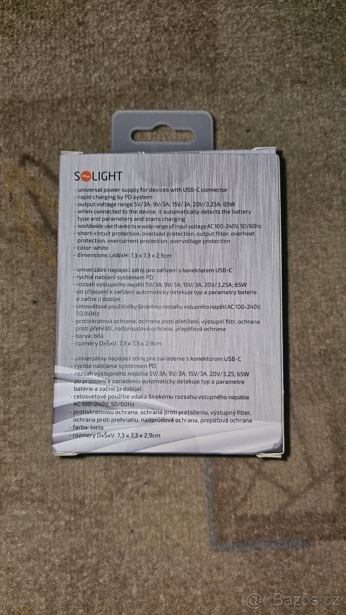 Napájecí adaptér Solight USB-C 65W - 2
