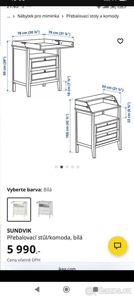 Přebalovací stůl/komoda - 2