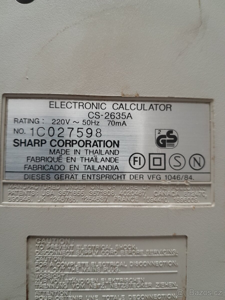Kalkulačka Sharp elektrická s páskou - 2
