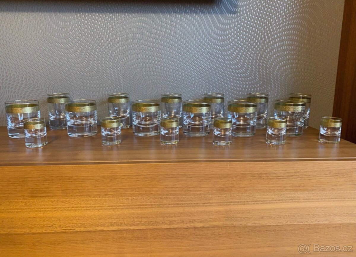 Set skleniček Moser , 18 kusů , 24K zlato, Splendid - 2