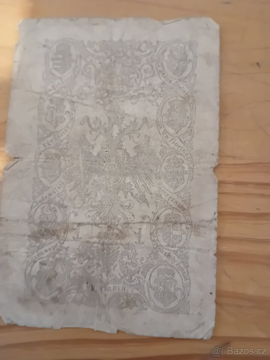 Staré bankovky Rakousko Uhersko 1 Gulden 1866 - 2