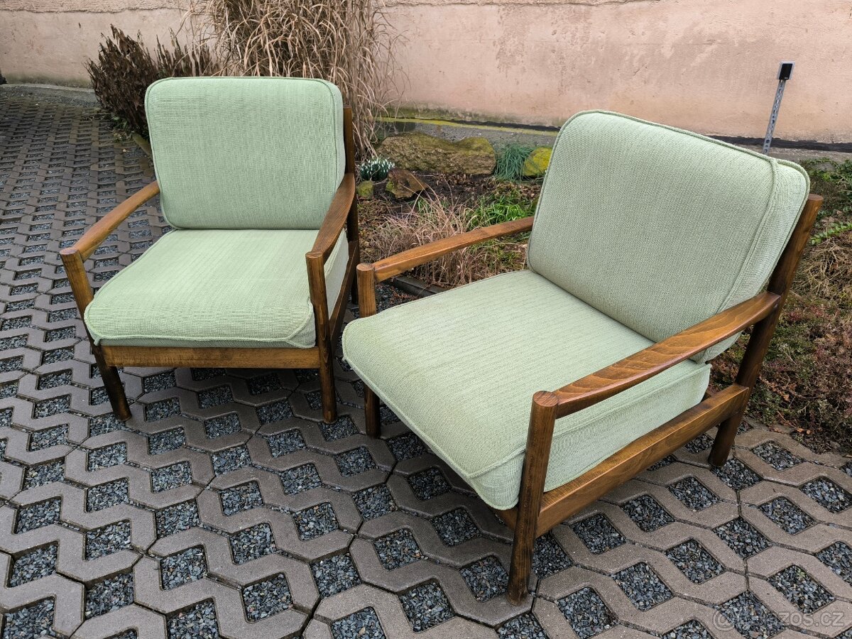 Retro párová křesla TON - Brusel 60. léta - 2