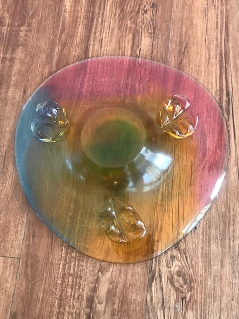 hutnické sklo mísa, těžítko - 2