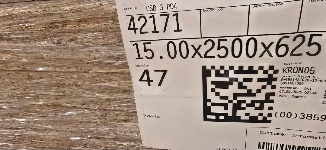 PALETA OSB 3 DESEK - NOVÉ S PD - 2500x625x15mm - 2