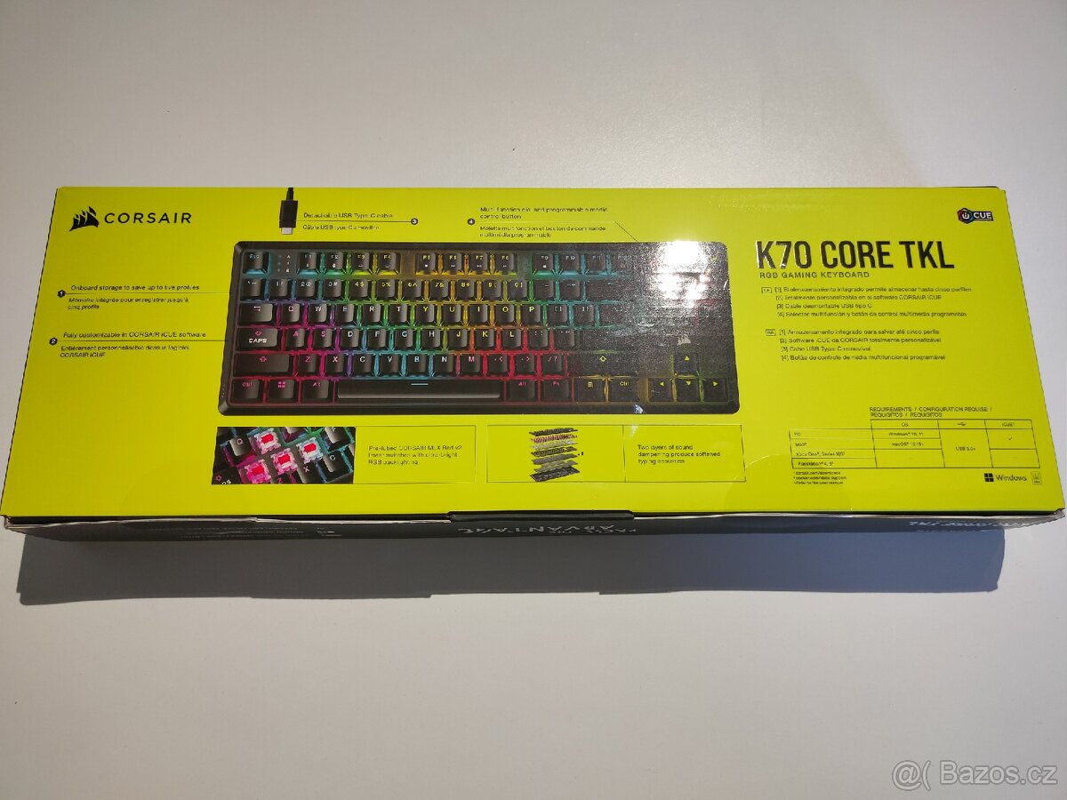 Corsair K70 core TKL RGB wired mechanická klávesnice - 2