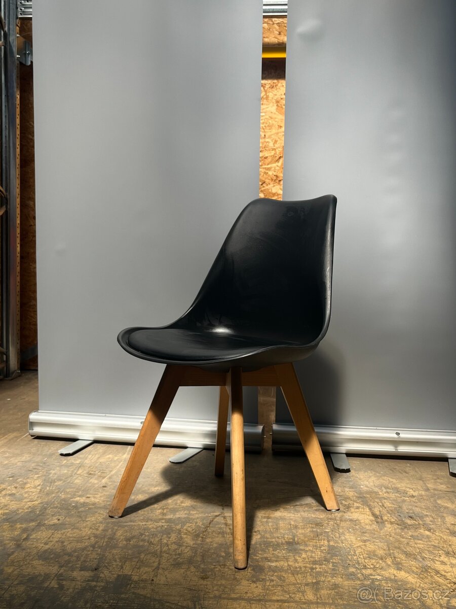 jídelní židle černá/buk 4 ks - 2