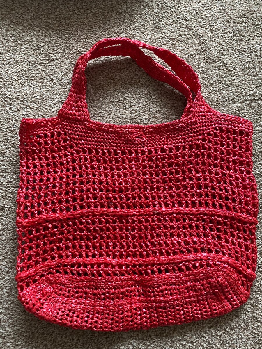 Nové lýkové tašky na knoflíky - červená, fialová - 2