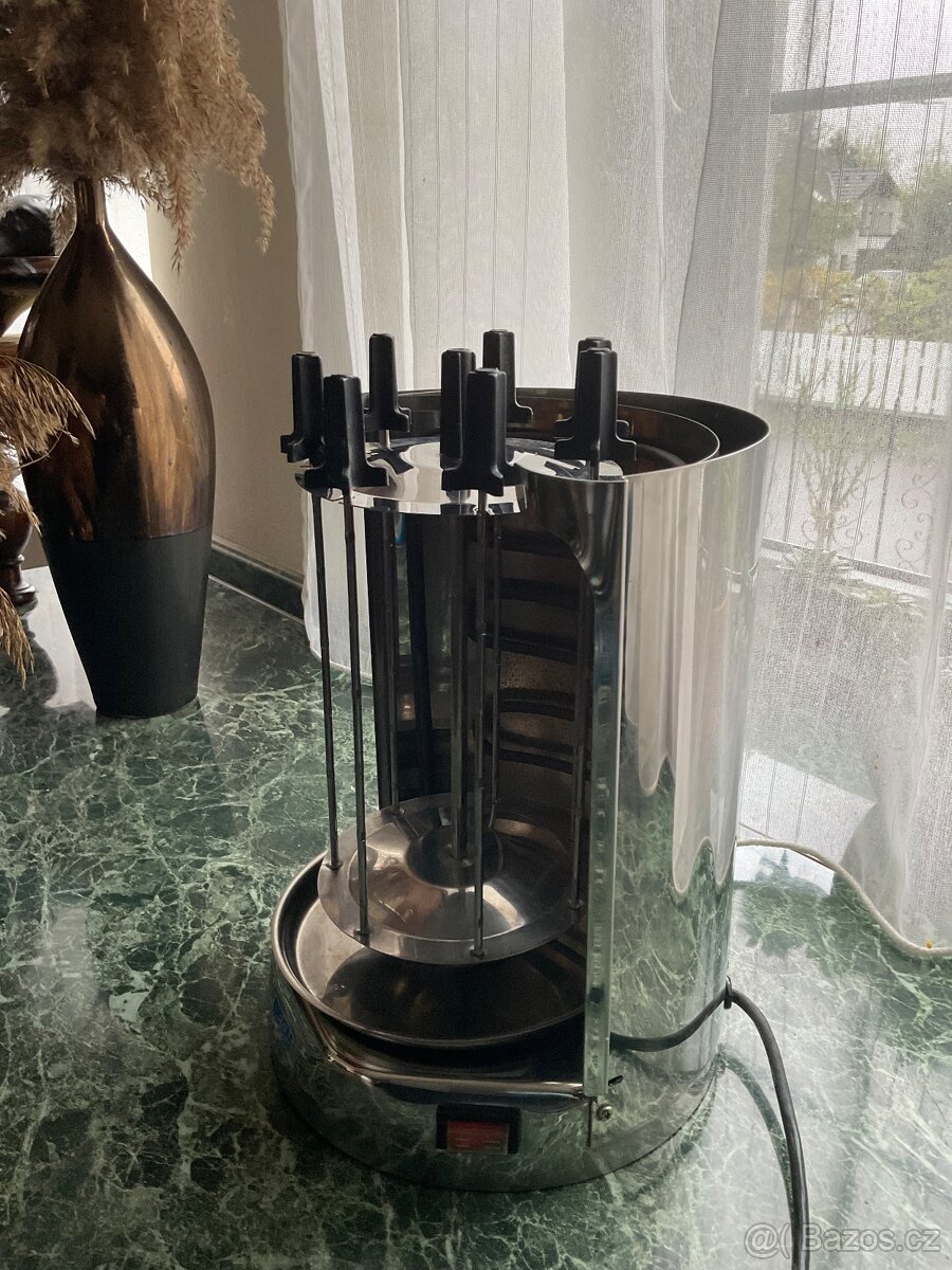 Vertikální gril na šašlik, špízy, kebab, gyros, kuře atd - 2