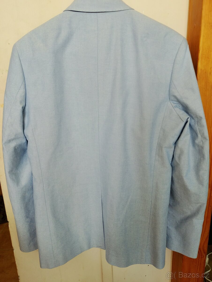 Luxusní pánské sako sv. modré nové vel. M štíhlé (48-50) Ced - 2