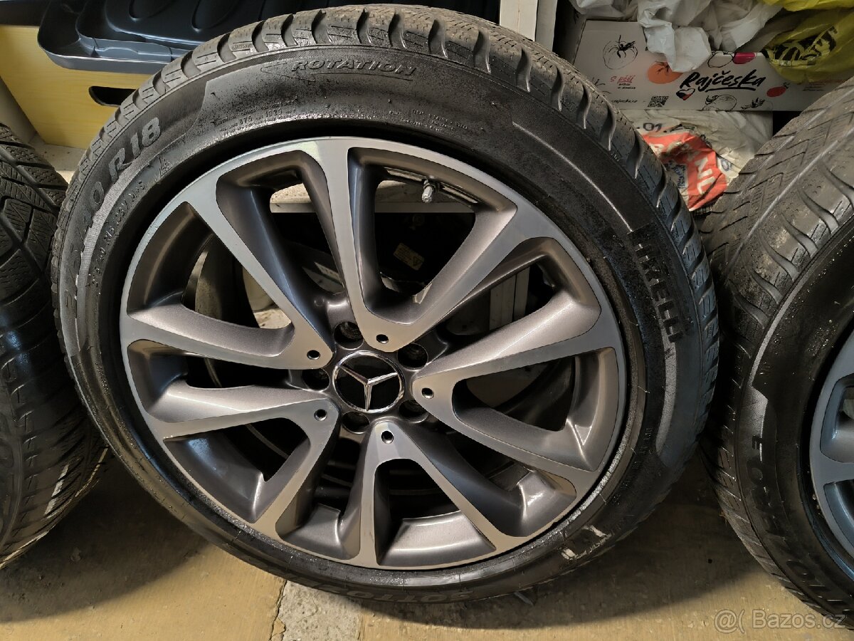 ALU kola Mercedes E 5x112 r18 Originál,zim.pneu+TPMS - 2