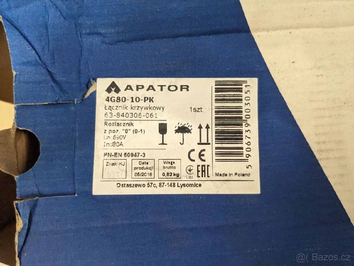 Vačkový spínač 690V/80A - 2