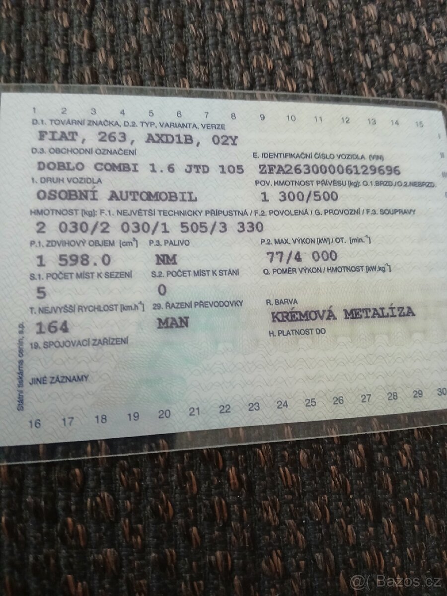 Prodám Fiat doblo r.v.2014 1.6jtd - 2