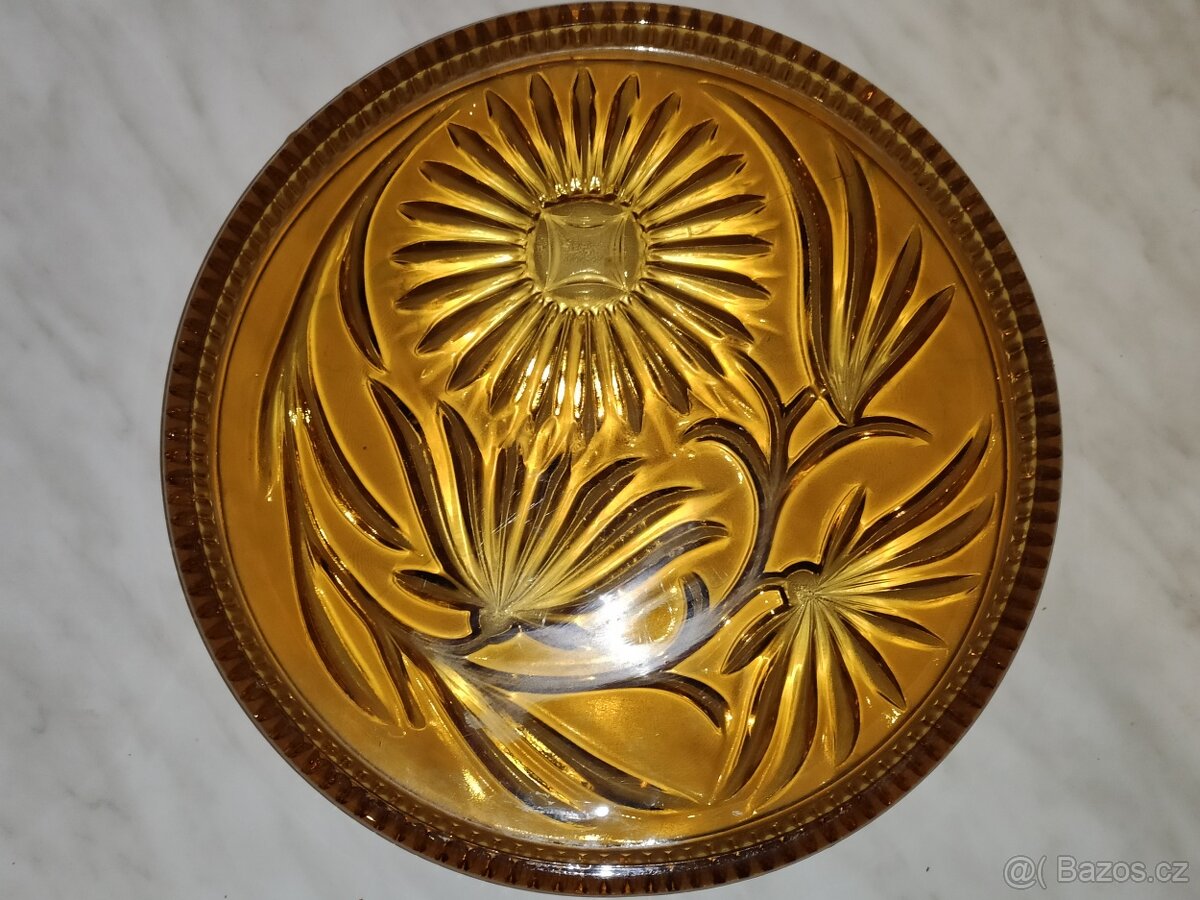 Krásný podnos tác lisované sklo - 2