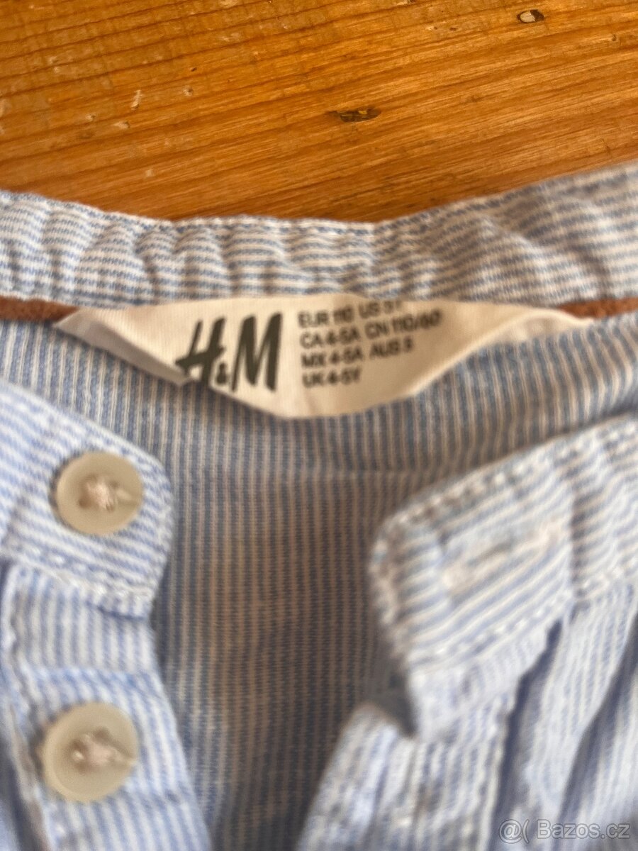 Modrá košile s proužkem vel. 110 - 2