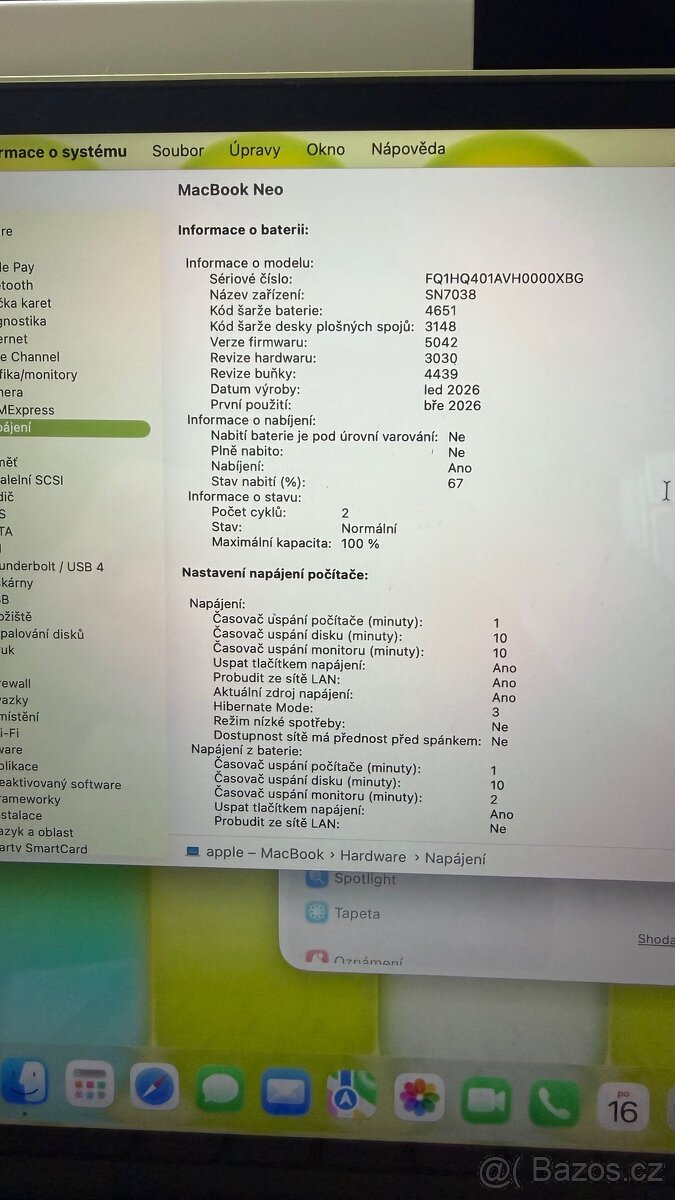 Apple MacBook NEO zluty 8/512 - touch ID - 2