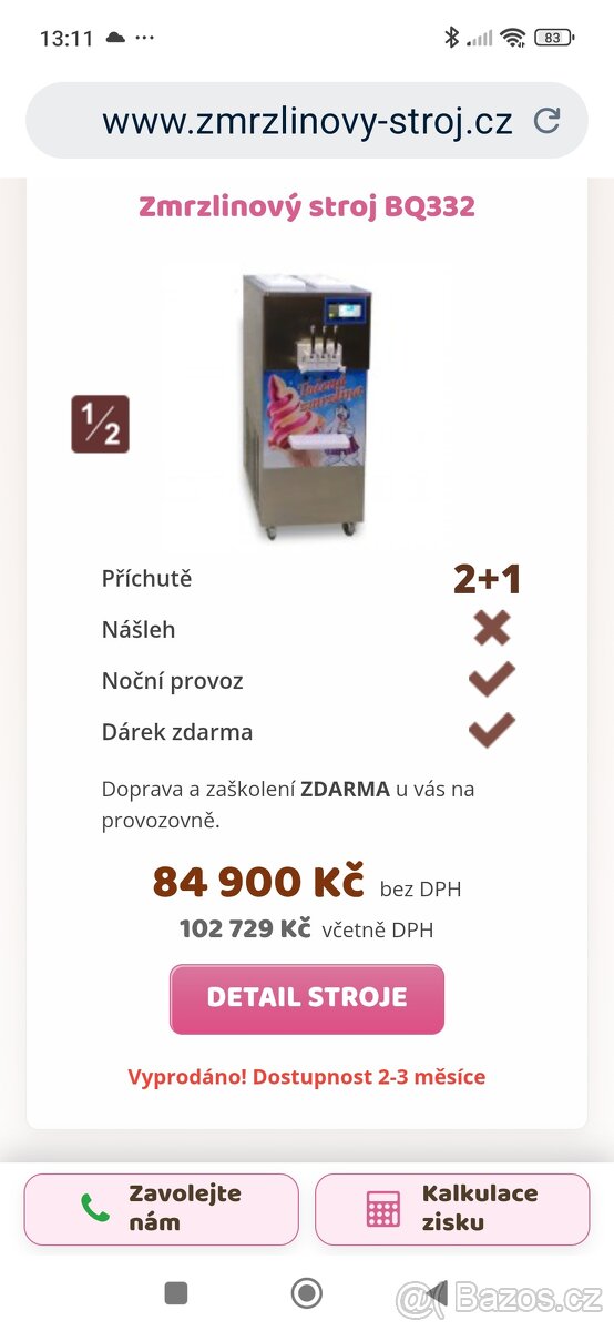 Prodej zmrzlinového stroje - 2