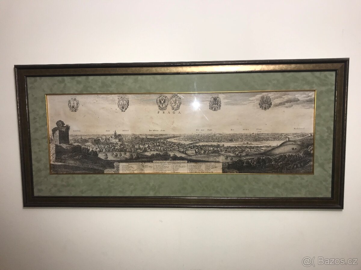 Reprodukce mapy Prahy 1649 - 2
