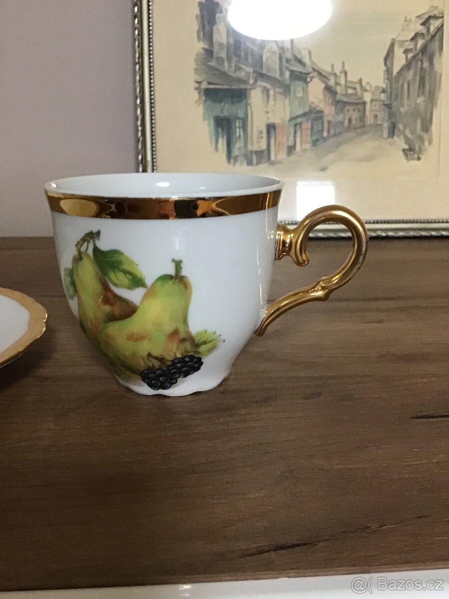 Starožitný porcelán Stará Role, šálek a podšálek - 2