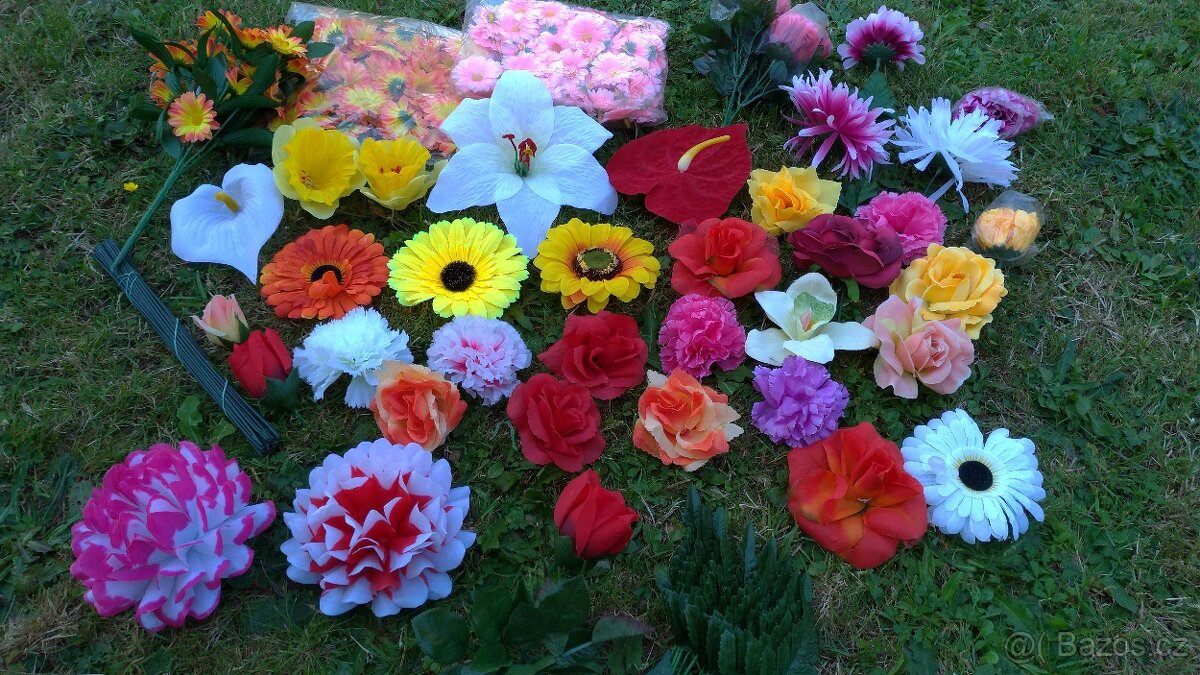 Umělé a voskované vazbové květy na aranžování - 2